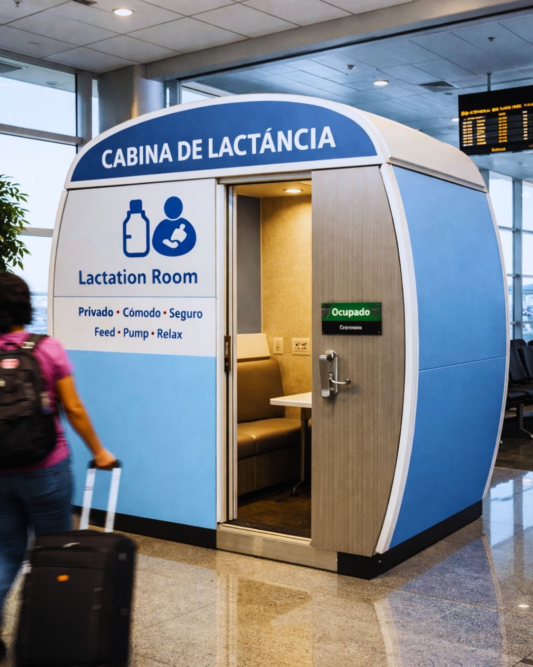 Viajar con un sacaleches en el avión: qué debes saber: cabina de lactancia aeropuerto