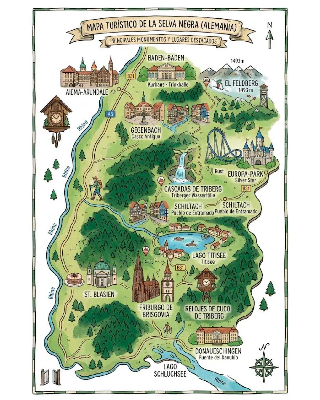 Selva Negra con niños MAPA REGION